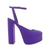 Women Billini Block Heels | Samson Violet Neoprene