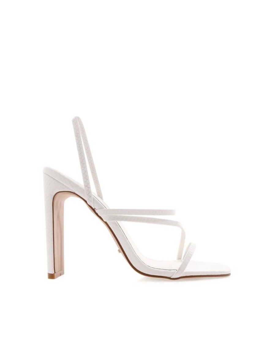 Women Billini Block Heels | Diaz White Snake