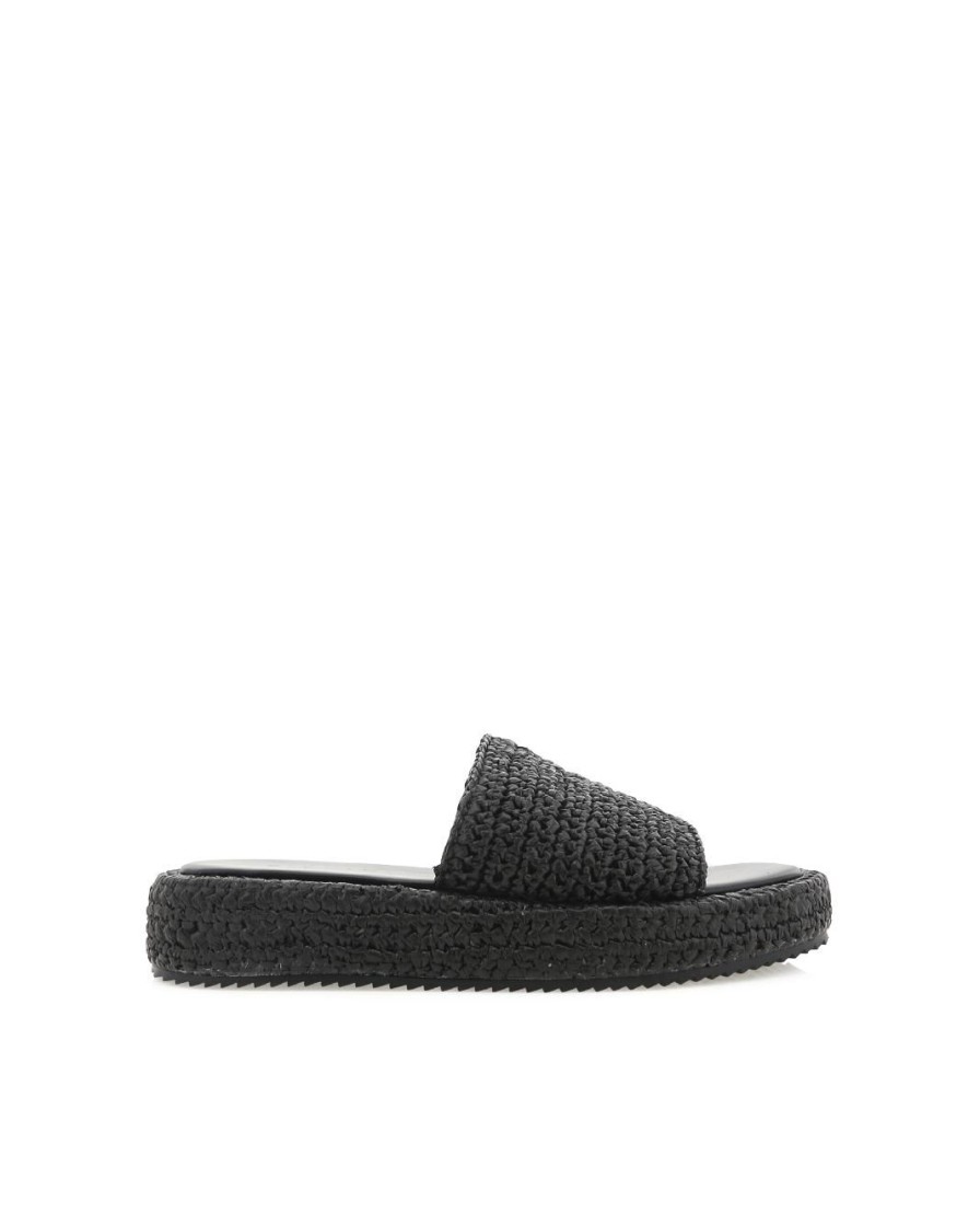 Women Billini Flats | Bernadette Black Raffia