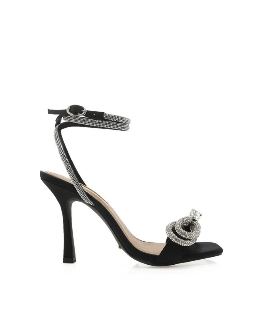 Women Billini Heels | Elara Black Satin