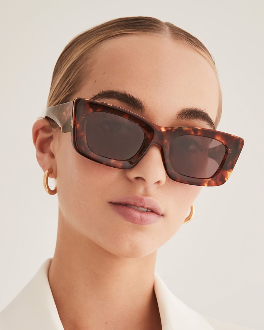 Women Billini Sunglasses | The Kaia Honeycomb Tort Auburn