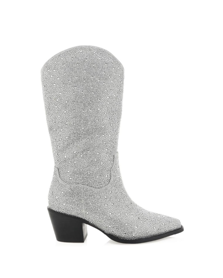 Women Billini Boots | Dua Silver Rhinestone