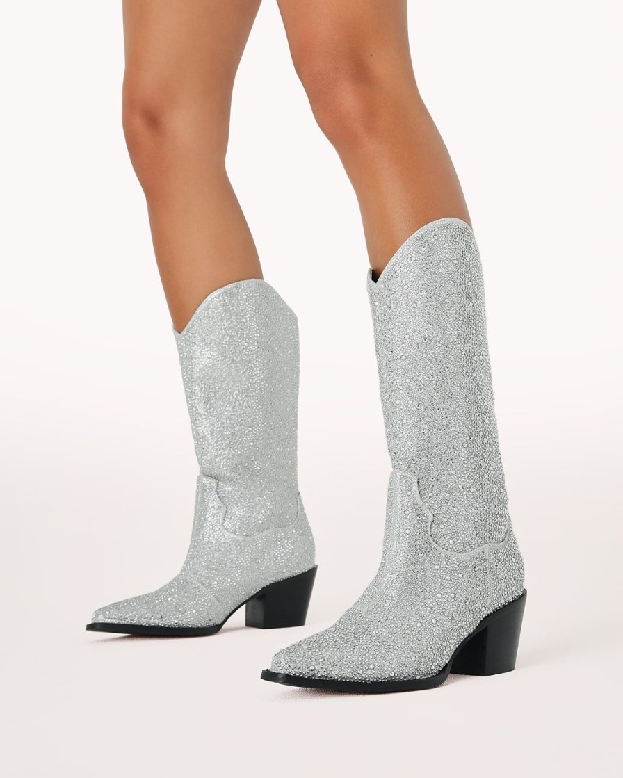 Women Billini Boots | Dua Silver Rhinestone