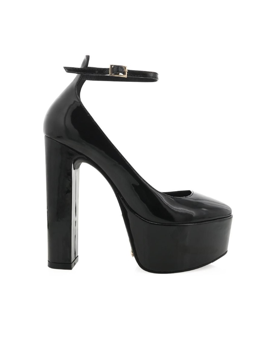 Women Billini Block Heels | Catano Black Patent