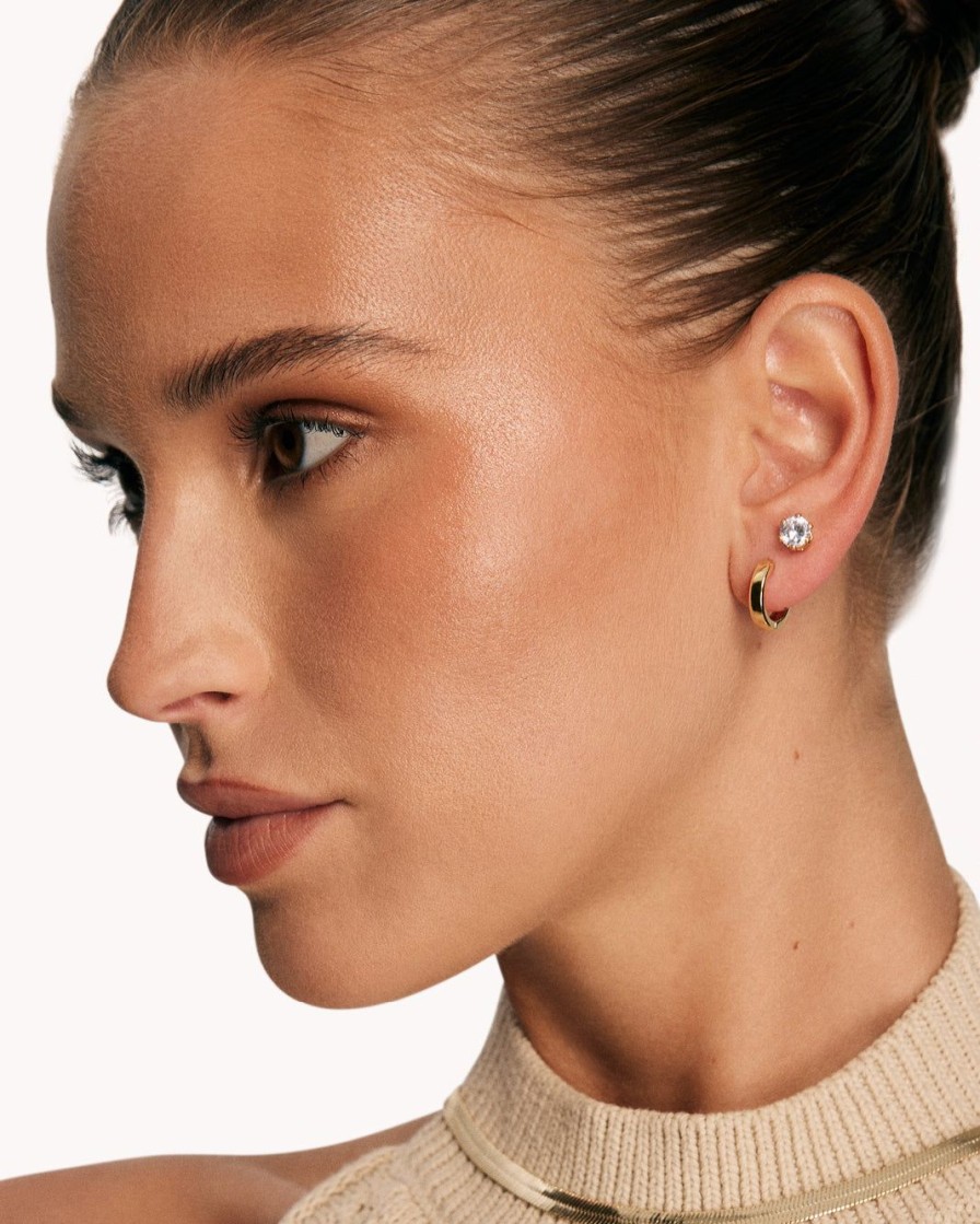 Women Billini Jewelry | Paq Stud Earring 3 Pack Gold Plated 18K Diamante