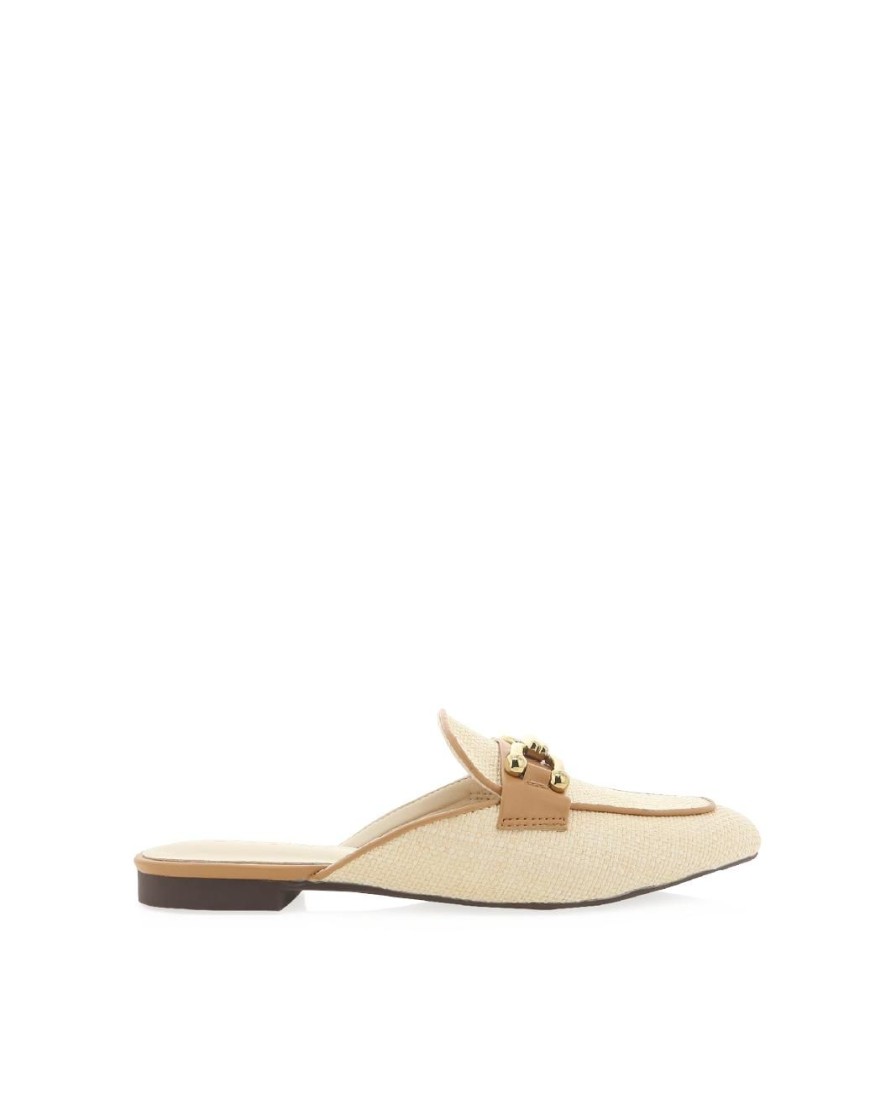 Women Billini Flats | Elliot Vanilla Raffia Sand