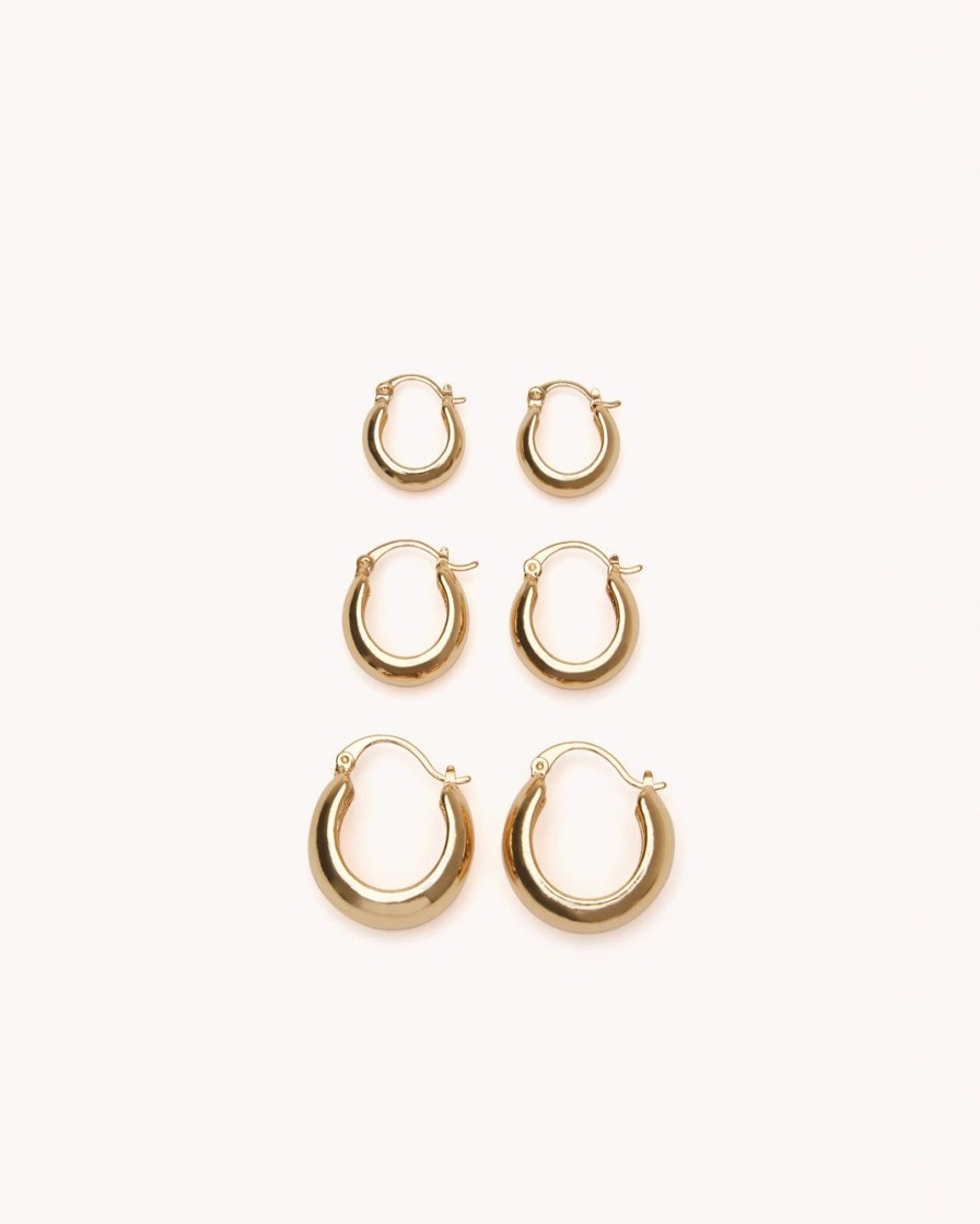 Women Billini Jewelry | Pala Gold Plated Earring 3Pack Gold Plated 18K