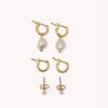 Women Billini Jewelry | Benny Earring 3 Pack Gold Plated 18K Pearl