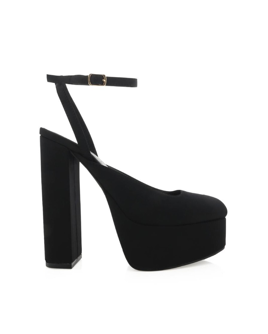 Women Billini Block Heels | Samson Black Neoprene