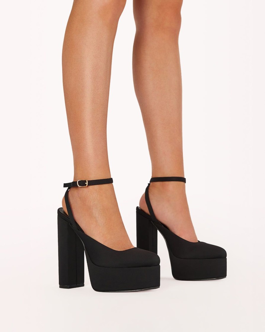 Women Billini Block Heels | Samson Black Neoprene