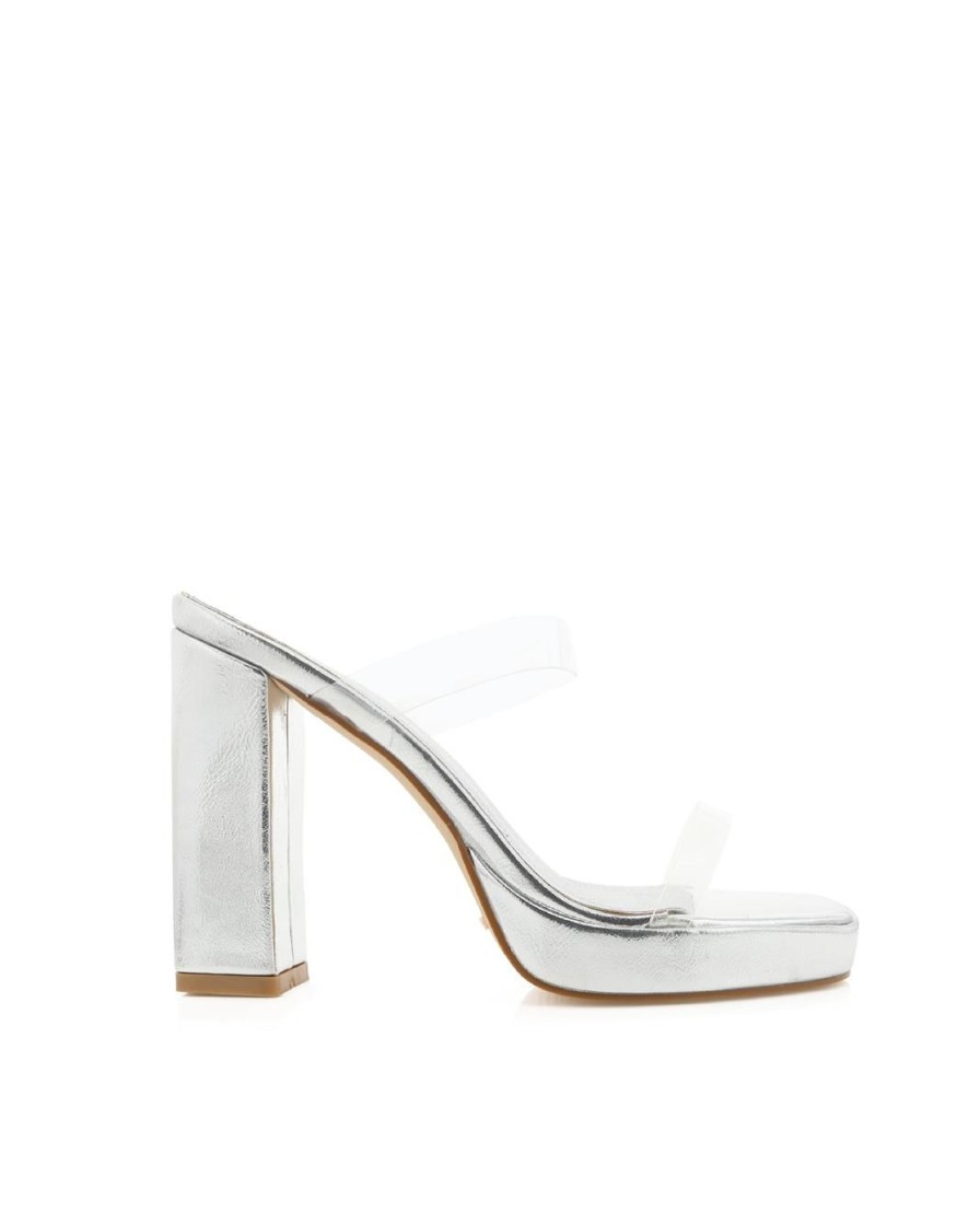 Women Billini Mules | Tamira Silver Clear