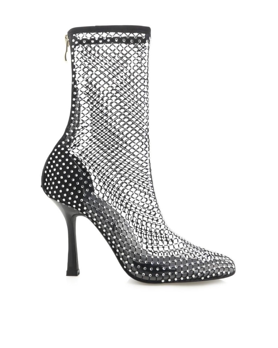 Women Billini Boots | Bindi Black Satin Diamante