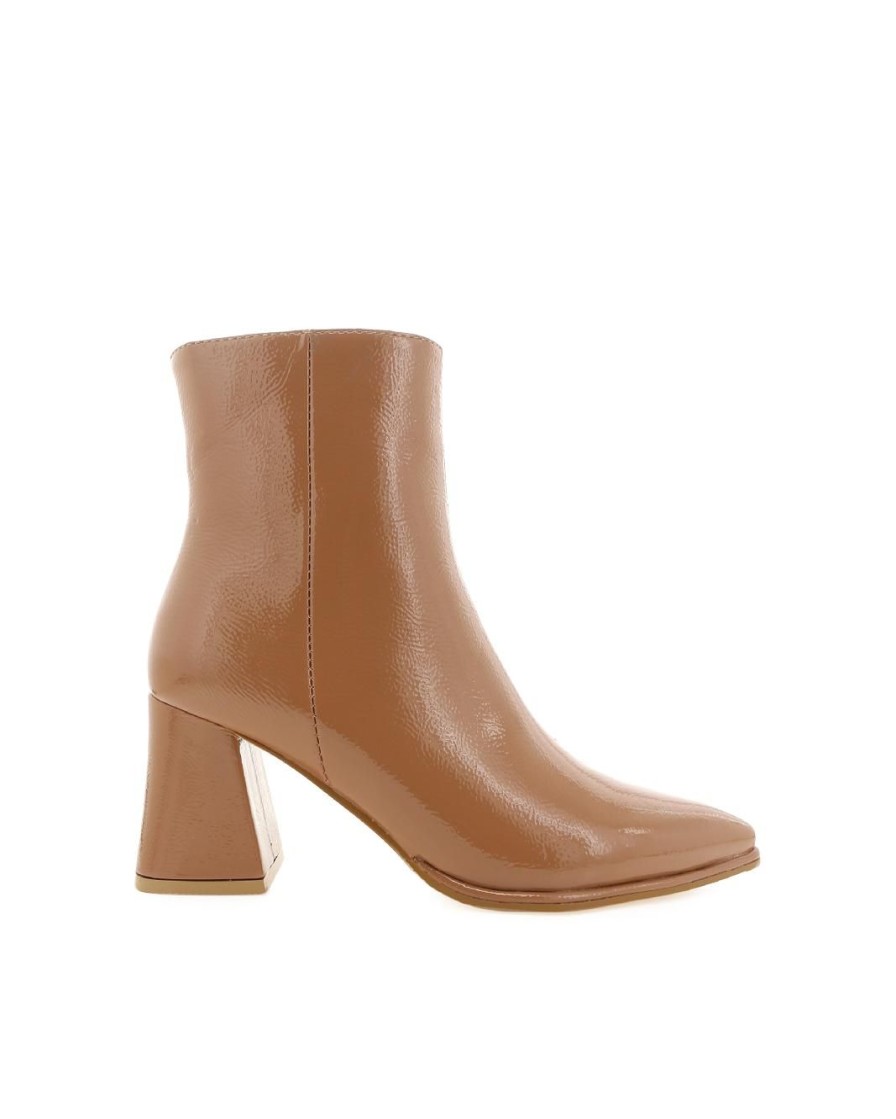 Women Billini Boots | Caden Toffee Crinkle Patent