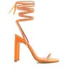 Women Billini Block Heels | Haleigh Tangerine Satin Diamante