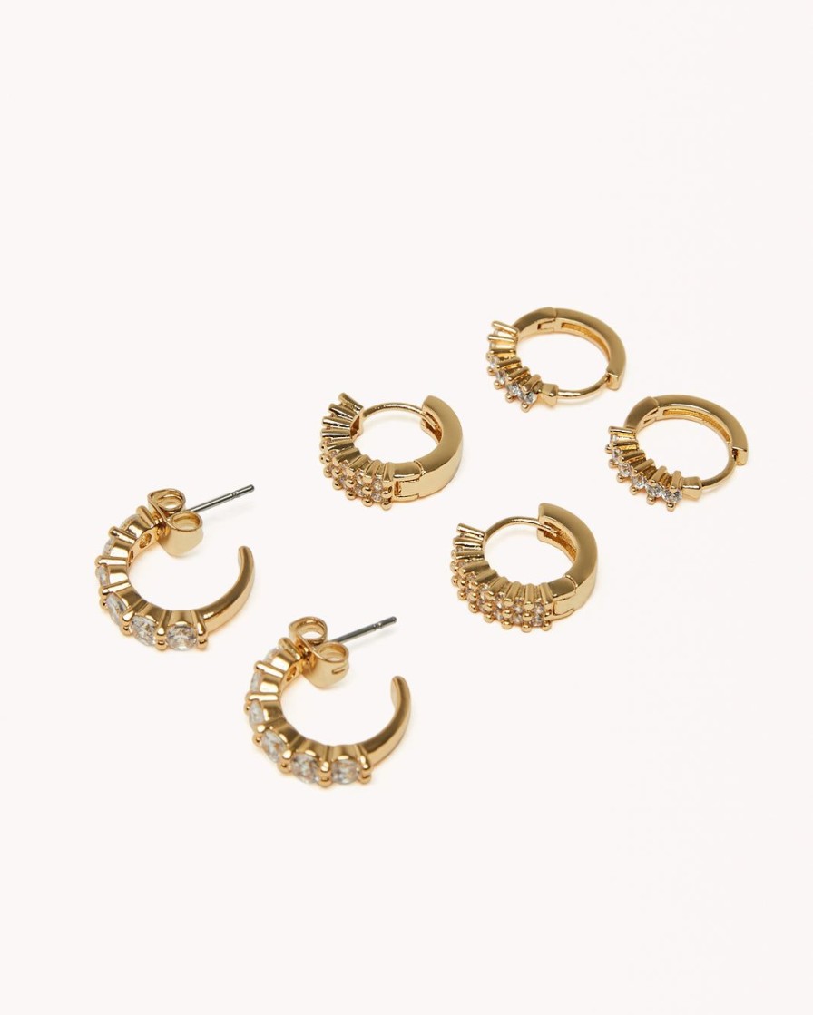 Women Billini Jewelry | Gala Gold Plated Earring Pack Gold Plated 18K