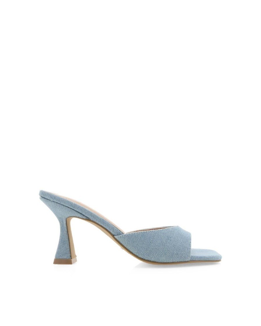 Women Billini Heels | Binita Mid Blue Denim