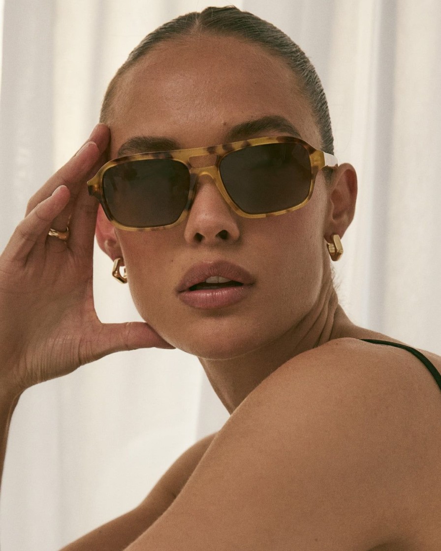 Women Billini Sunglasses | The Delevigne Banoffee Tort Yellow