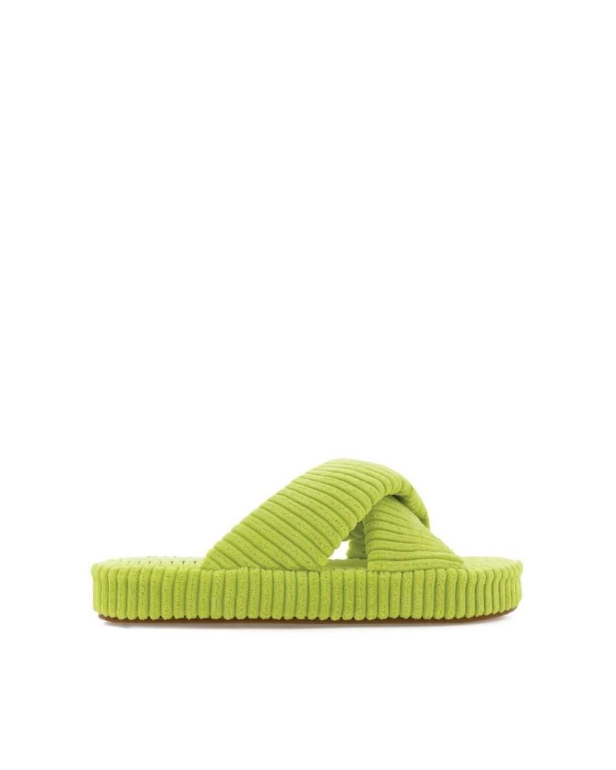 Women Billini Flats | Huxley Lime Ribbed Terry