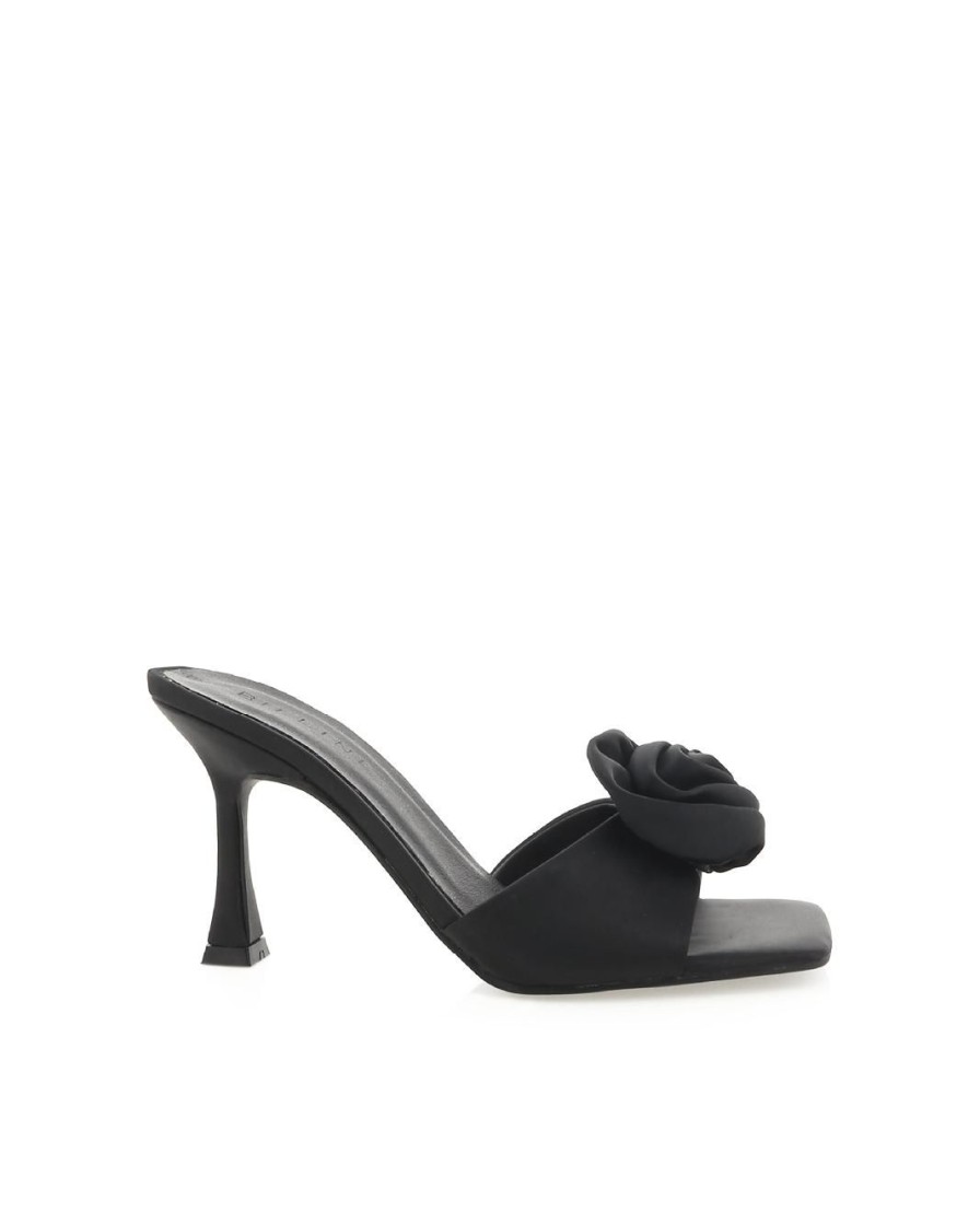 Women Billini Mules | Quinella Black Satin