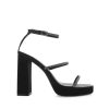 Women Billini Block Heels | Talita Black Satin Diamante