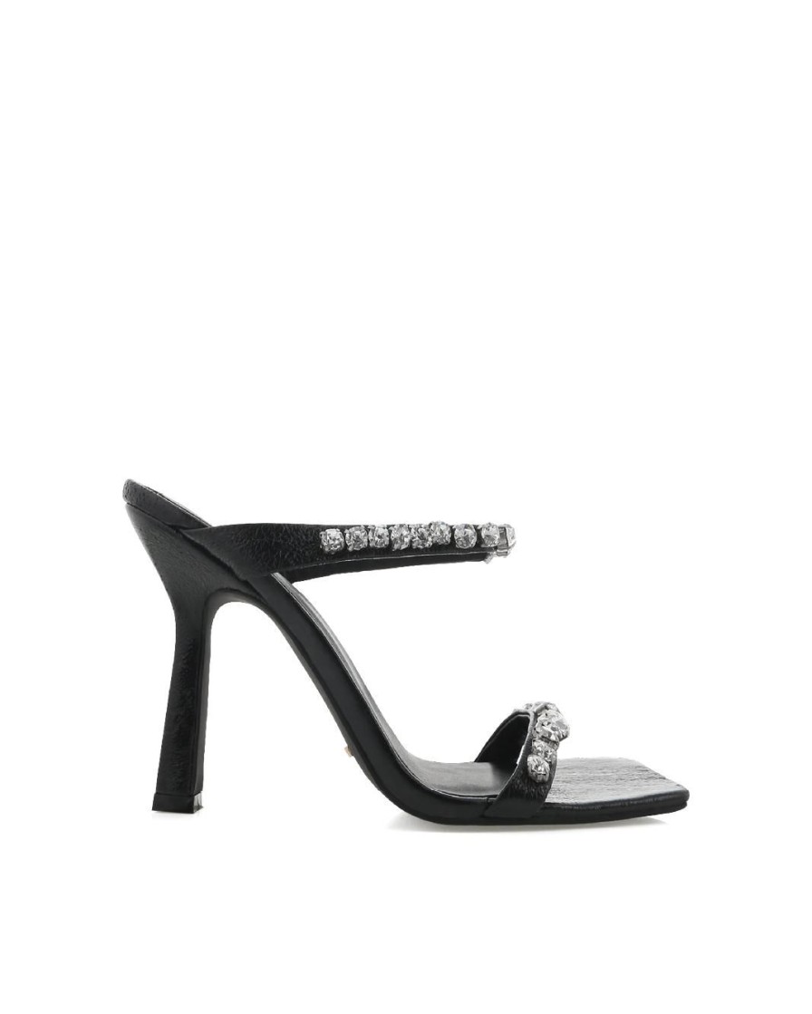 Women Billini Heels | Orison Black Crinkle Diamante