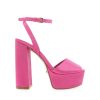 Women Billini Block Heels | Brenna Pink Satin