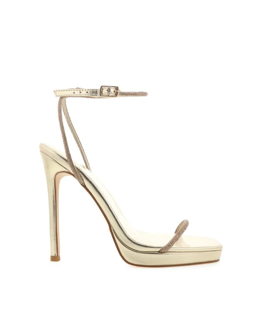 Women Billini Stilettos | Evelina Gold Metallic Diamante