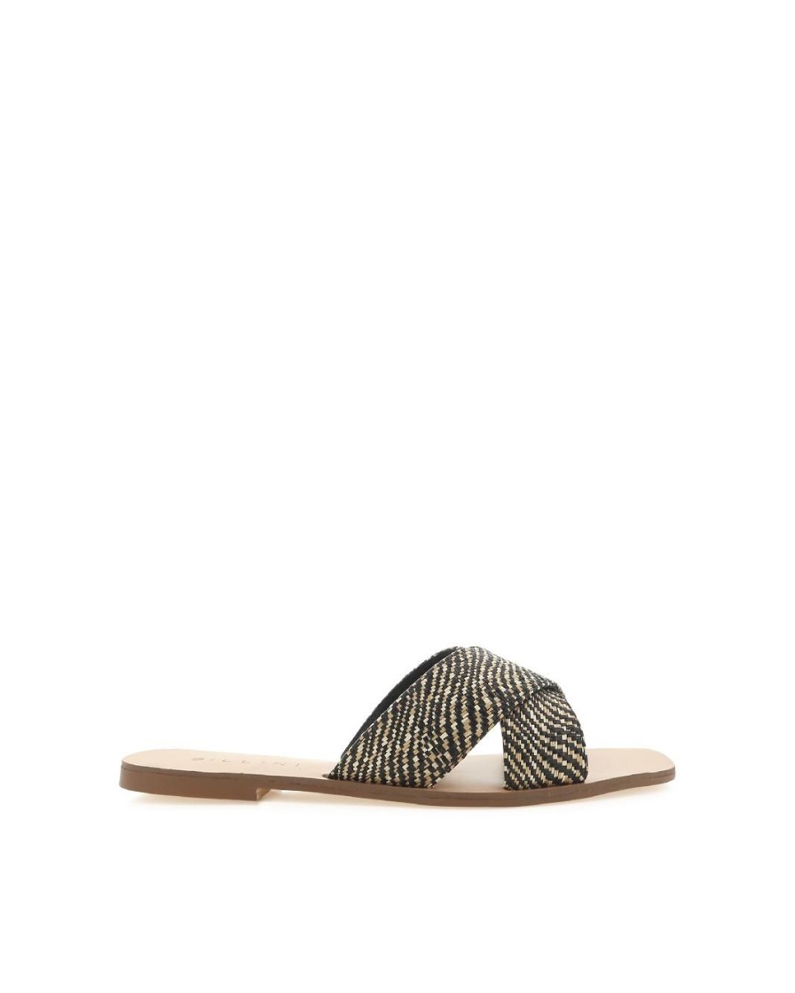 Women Billini Sandals | Fitz Onyx Splice Raffia