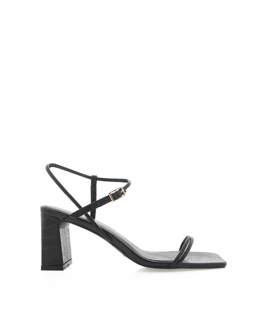 Women Billini Block Heels | Isobella Black Croc