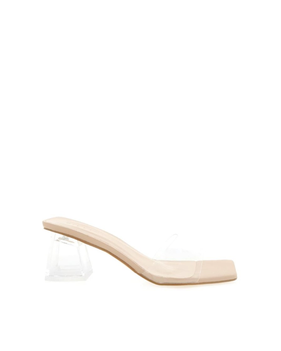 Women Billini Block Heels | Xava Nude Clear