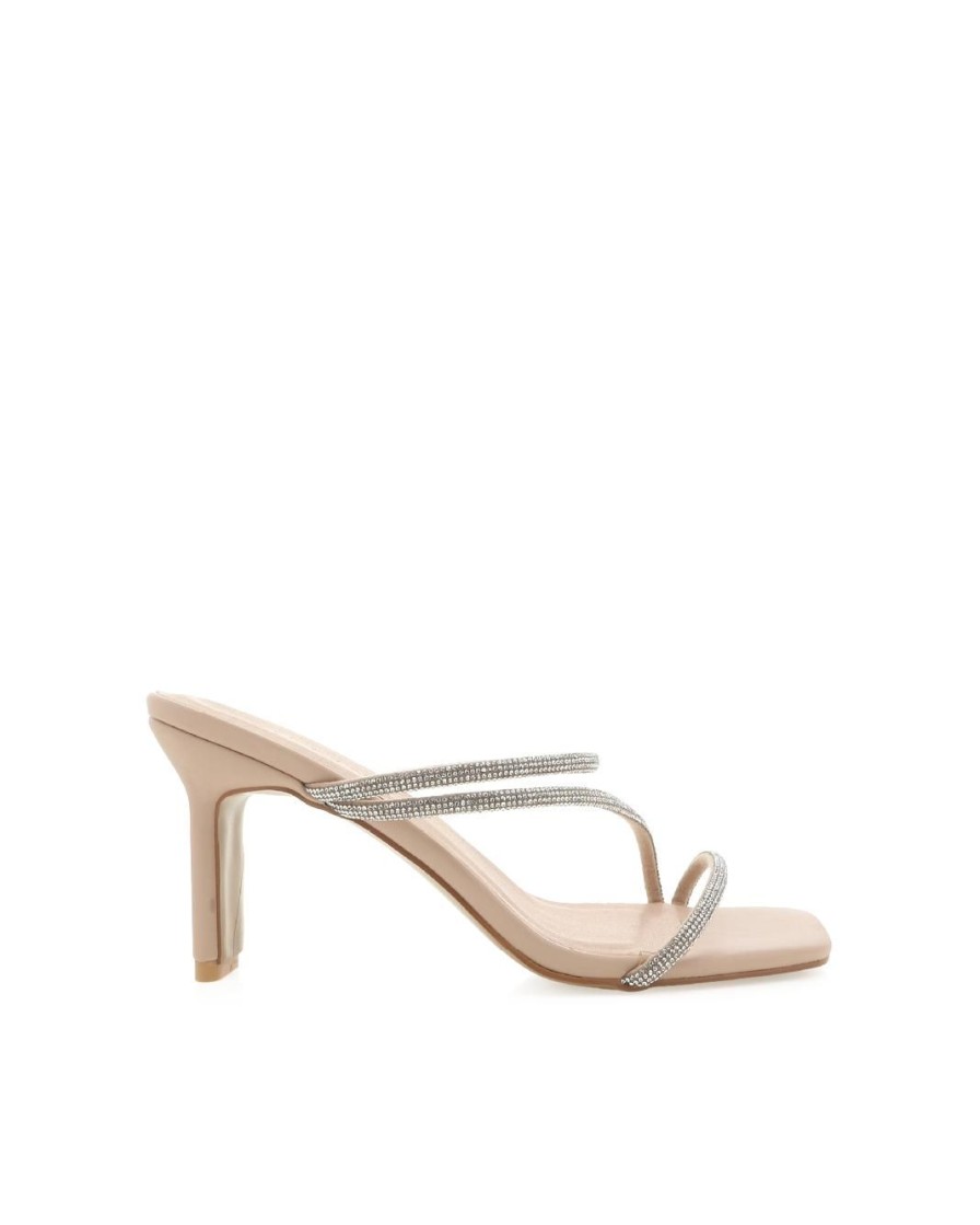 Women Billini Mules | Femi Nude Diamante