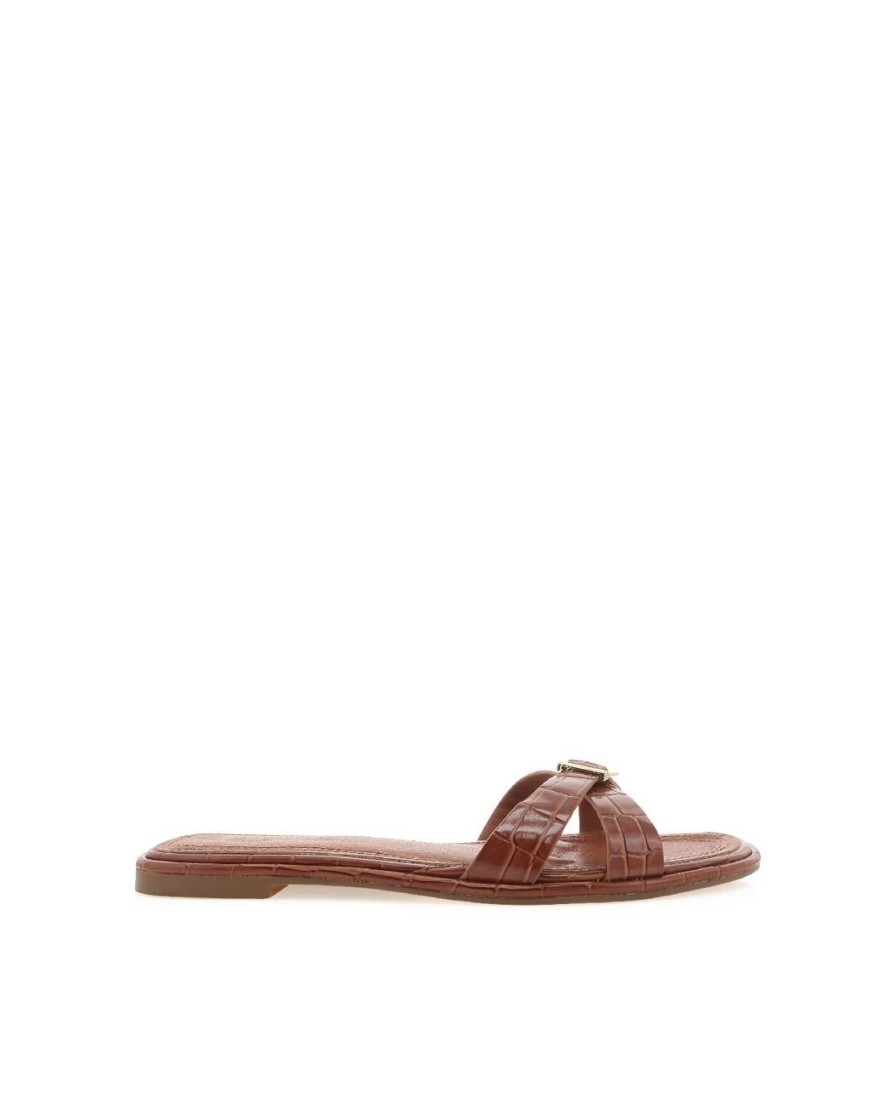 Women Billini Flats | Perline Dark Tan Croc