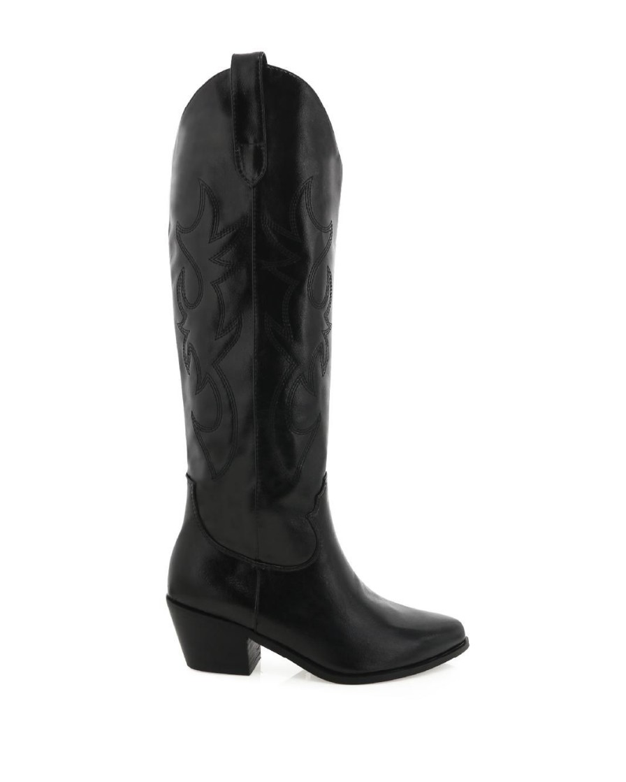 Women Billini Cowboy Boots | Urson Black Shine