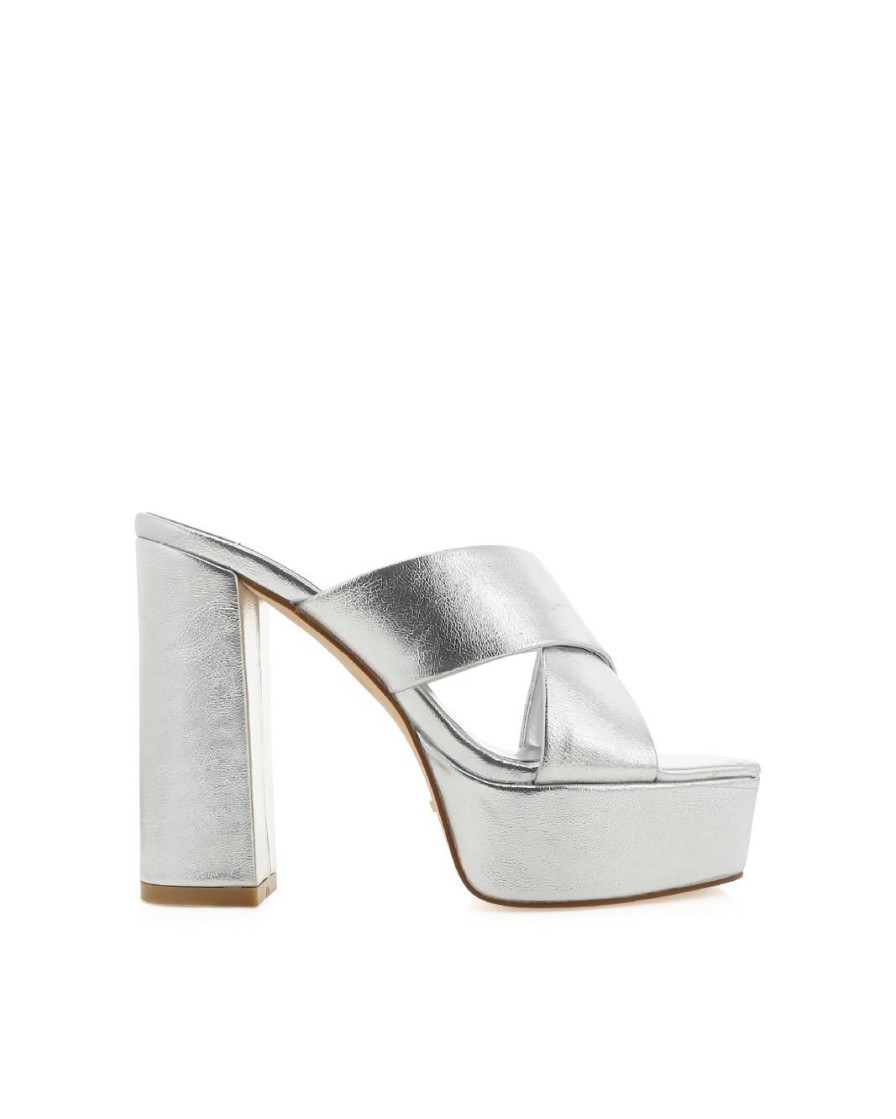 Women Billini Mules | Madeleine Silver Metallic