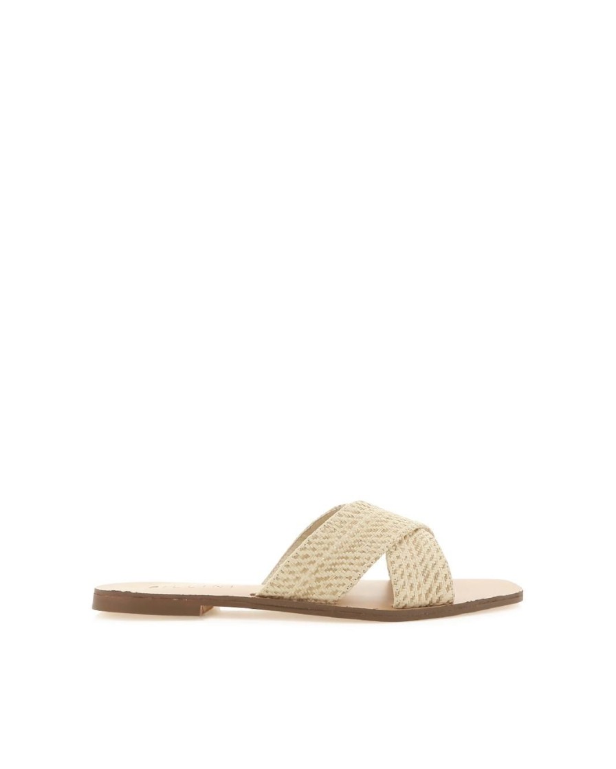 Women Billini Slides | Fitz Vanilla Splice Raffia