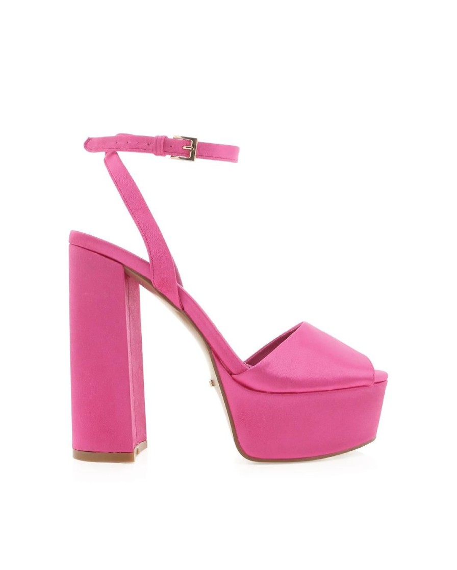 Women Billini Heels | Brenna Pink Satin