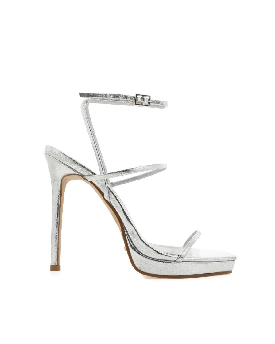 Women Billini Stilettos | Ekari Silver Metallic