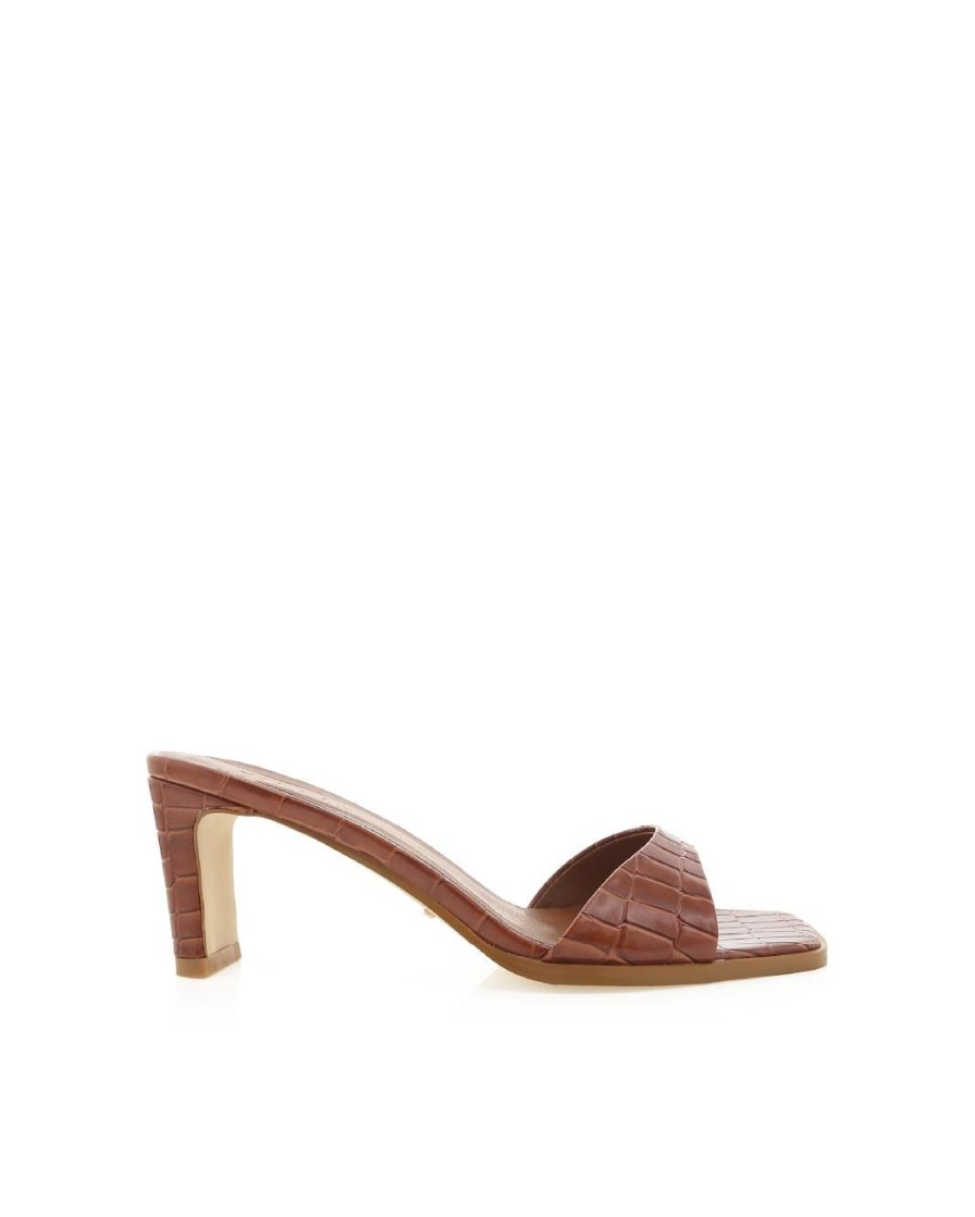 Women Billini Heels | Karvan Dark Tan Croc