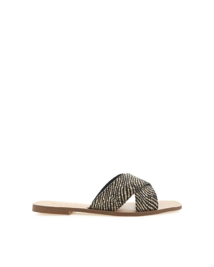 Women Billini Flats | Fitz Onyx Splice Raffia