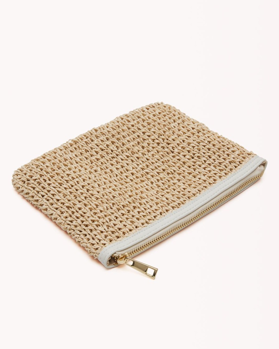 Women Billini Bags | Sunny Clutch Bag Natural Raffia White