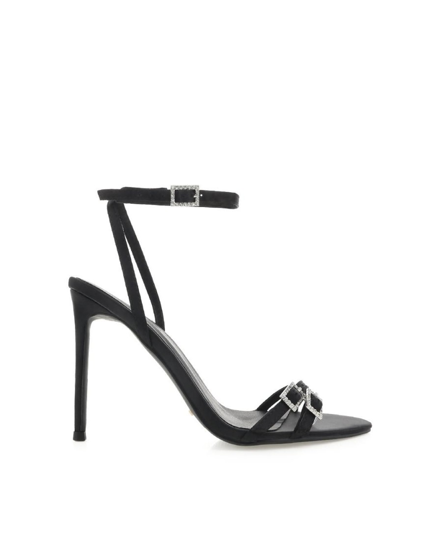 Women Billini Heels | Yanni Black Satin