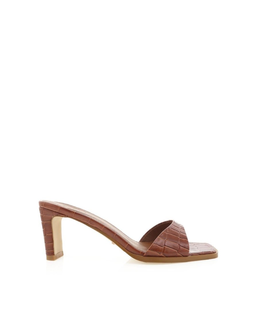 Women Billini Mules | Karvan Dark Tan Croc