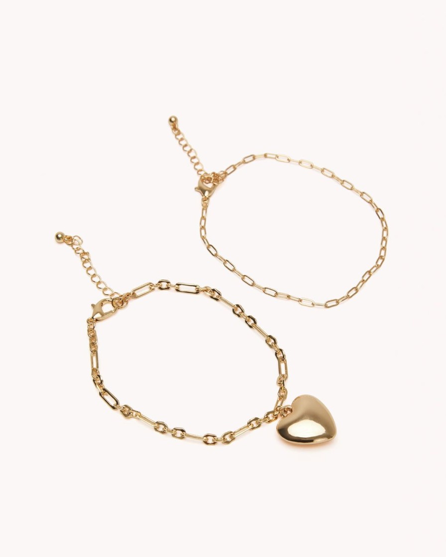 Women Billini Jewelry | Lover Anklet 2 Pack Gold