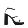 Women Billini Heels | Talita Black Satin Diamante