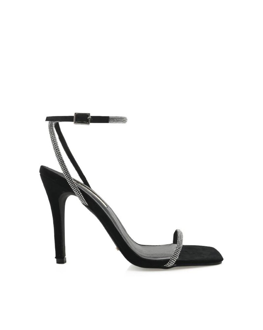 Women Billini Stilettos | Starlette Diamante Black Suede