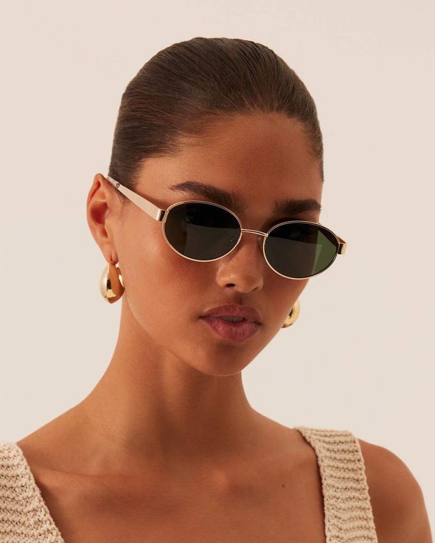 Women Billini Sunglasses | The Evangelista Gold Green