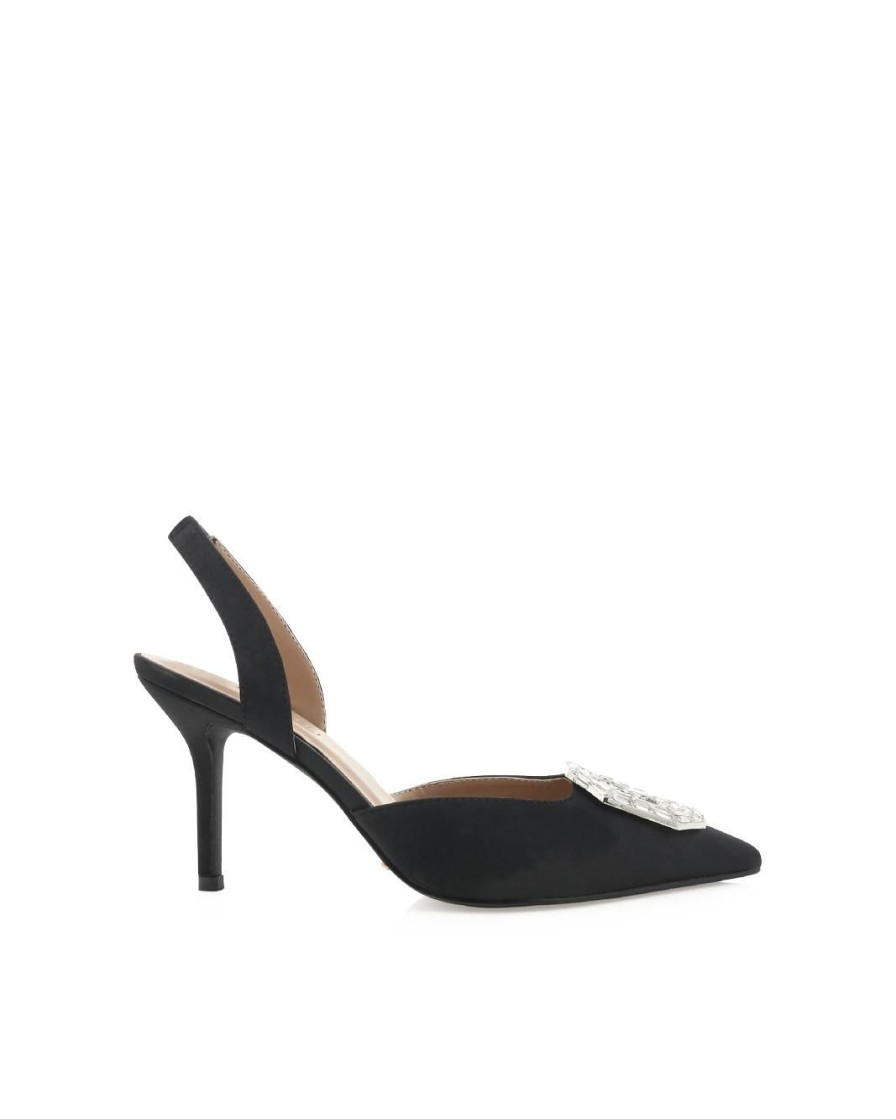 Women Billini Heels | Katie Black Satin