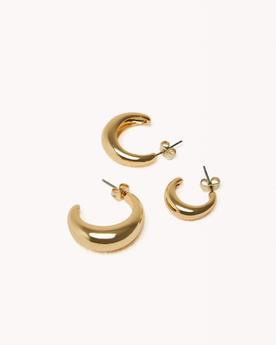 Women Billini Jewelry | Getty Hoop Earring Pack Gold Plated 18K