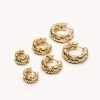 Women Billini Jewelry | Gem Gold Plated Earring 3 Pack Gold Plated 18K