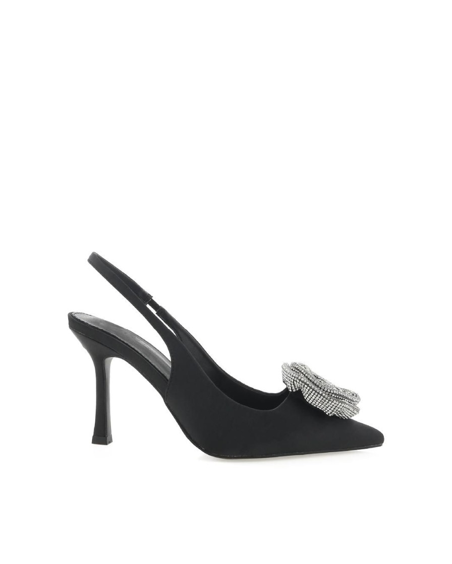 Women Billini Heels | Elysia Black Satin Diamante